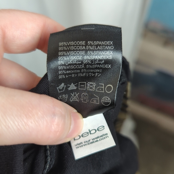 Bebe gold black metallic bodycon dress club party sexy tight mini XXS - Picture 5 of 5